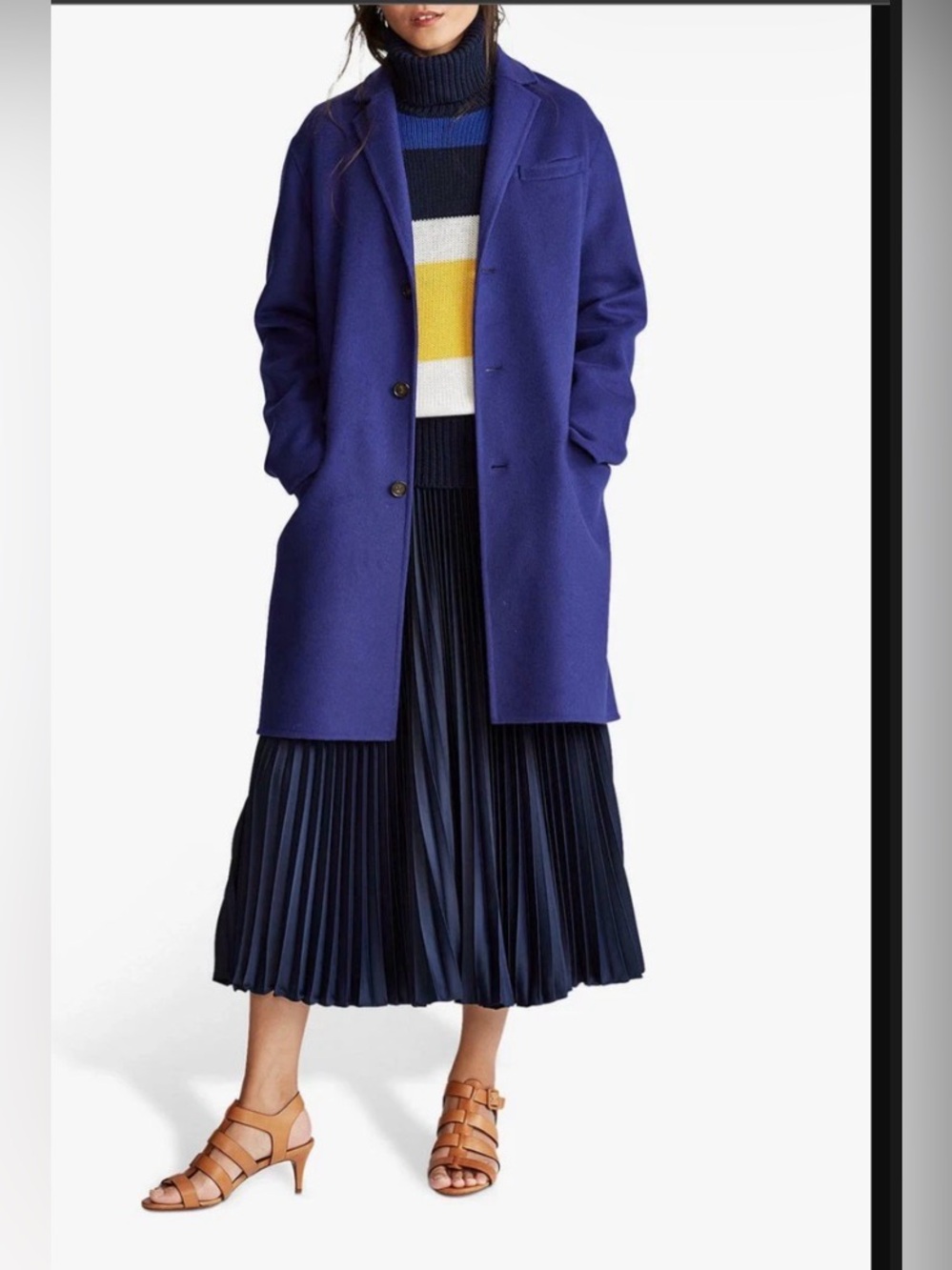 Polo Ralph Lauren Womens Wool Perry Blue Double Face Peacoat Jacket